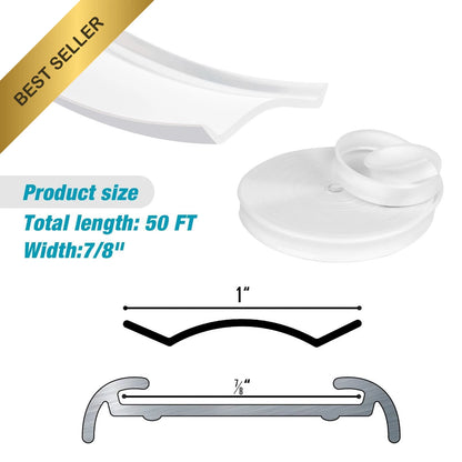 7/8 Inch White Vinyl RV Insert Molding Trim Screw Cover for Camper Trailer
