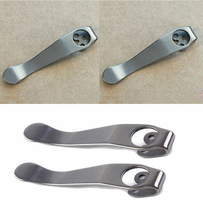4-Pack Stone Wash Titanium Deep Carry Pocket Clip for Spyderco PM2 Smock Delica