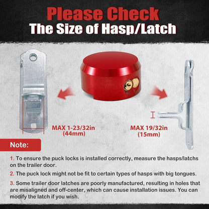3 Pack Puck Locks for Trailers - Keyed Alike Aluminum Door Locks