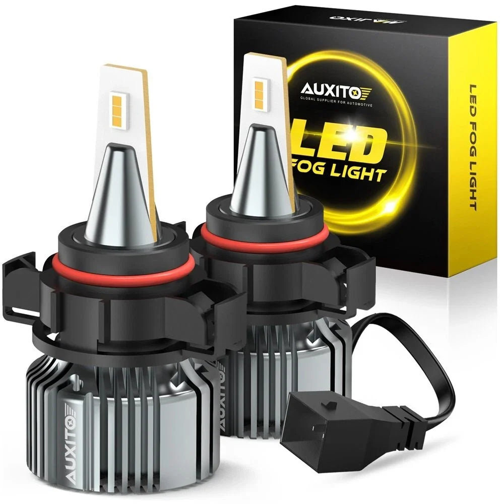 Set of 2 Golden Yellow LED Fog Lights for H16 Vehicles