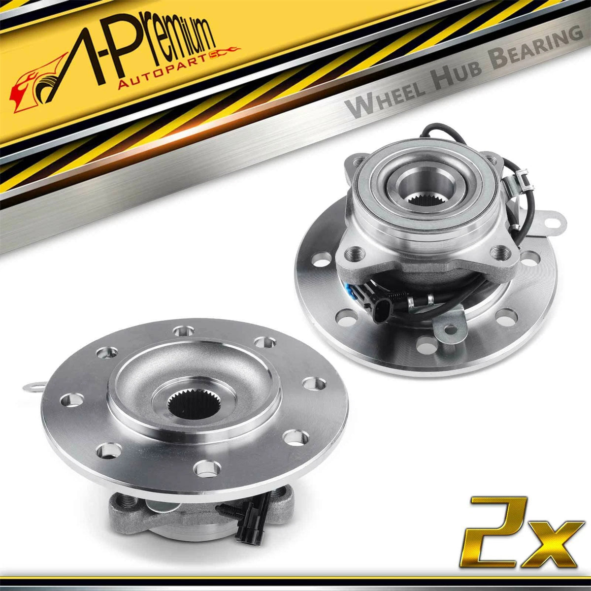 2X Front Wheel Hub & Bearing Assembly for Chevrolet K1500 GMC K1500 (WA515048, 515048, 29515048)