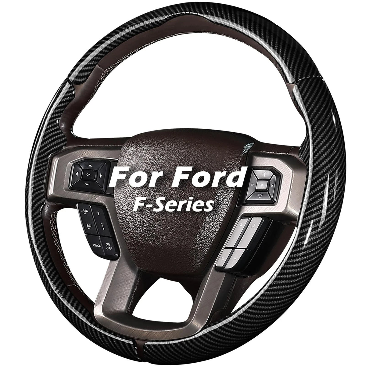 Steering Wheel Cover for F150 (2015–2020) / Expedition (2018–2021) - Bright Black