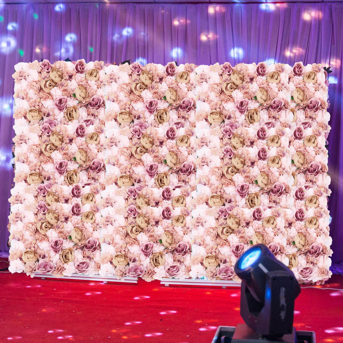 6X 60x40cm Artificial Rose Flower Wall Panels for Wedding Backdrop Decor
