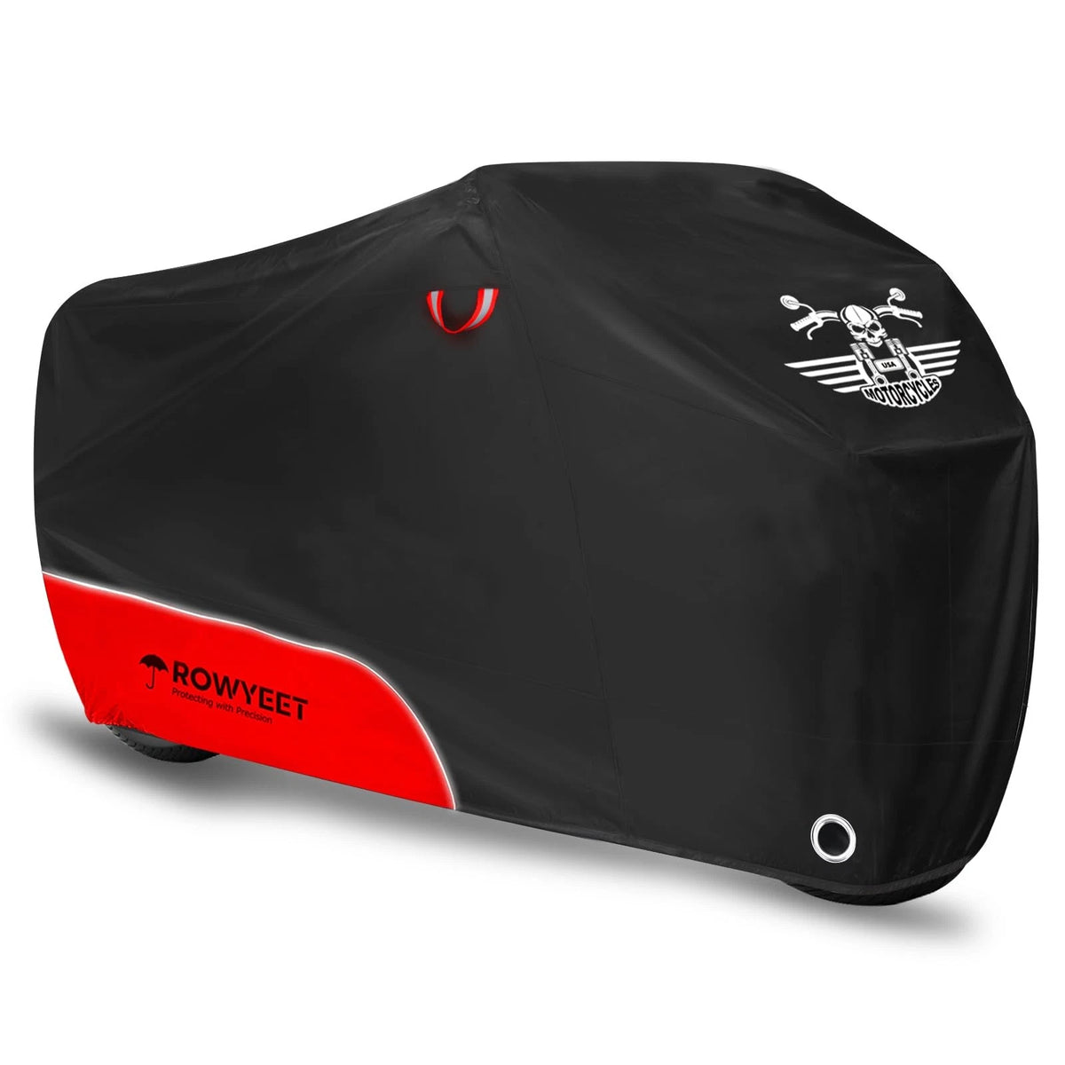 Motorcycle Cover Waterproof for Outdoor Storage (96.5", 420D, Red)