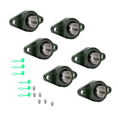 Pack of 6 UCFL206-20 Pillow Block Flange Bearing 1-1/4" Bore 2 Bolt