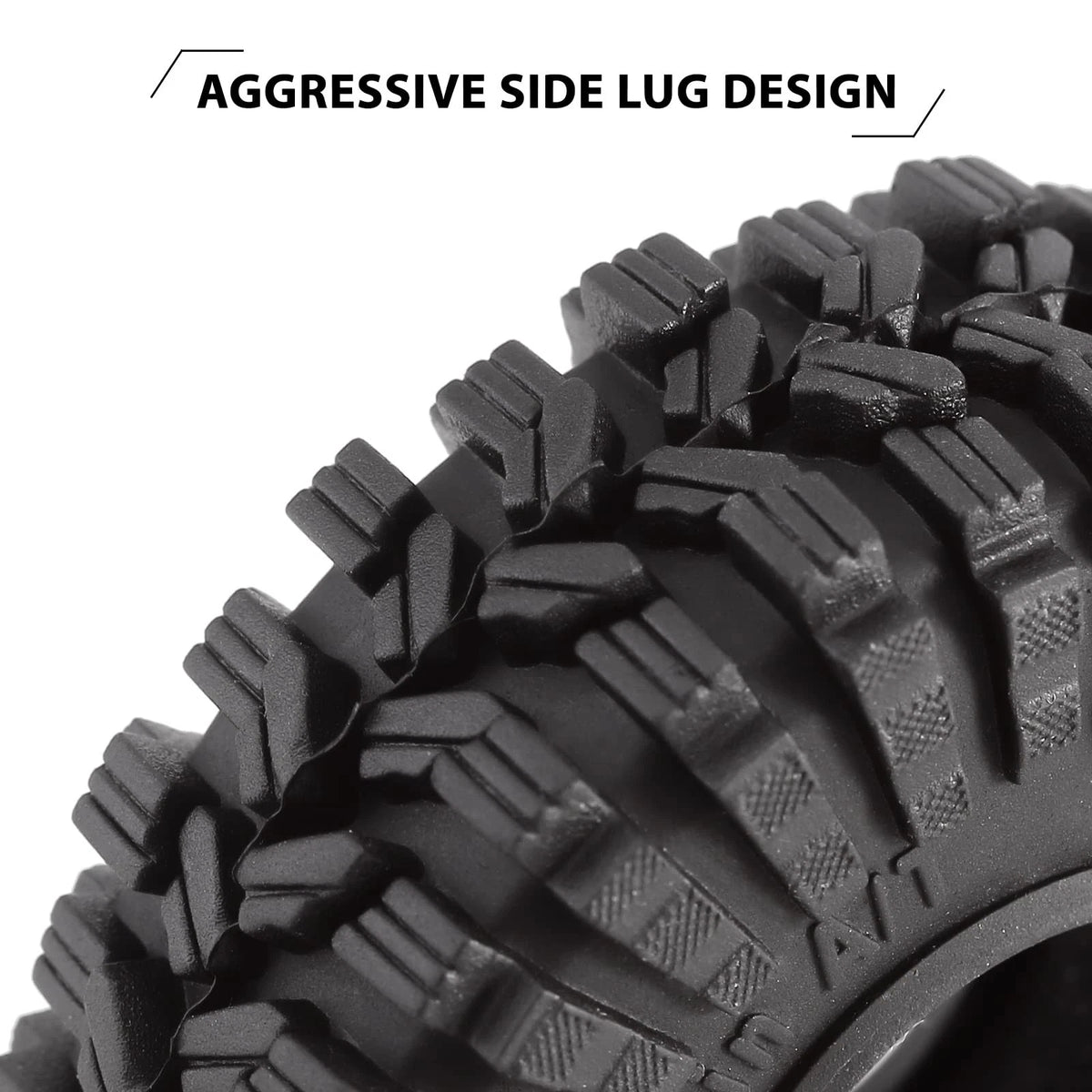1.0 All Terrain Tires for INJORA S5 (62mm×22mm) - Super Soft Sticky, Black