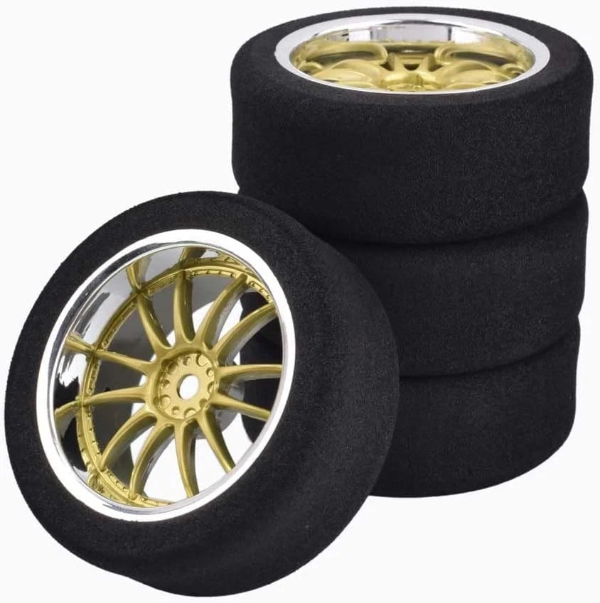 4Pcs Foam Tires & 9003 Wheel Rims 12mm Hex for HSP HPI RC Racing