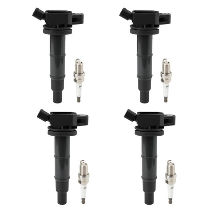Ignition Coil & Iridium Spark Plug Set for Toyota Lexus Pontiac Scion