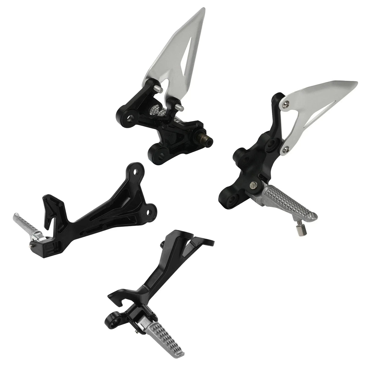 Driver & Passenger Footrests Footpegs Bracket for Kawasaki Ninja 400 (2018-2024)
