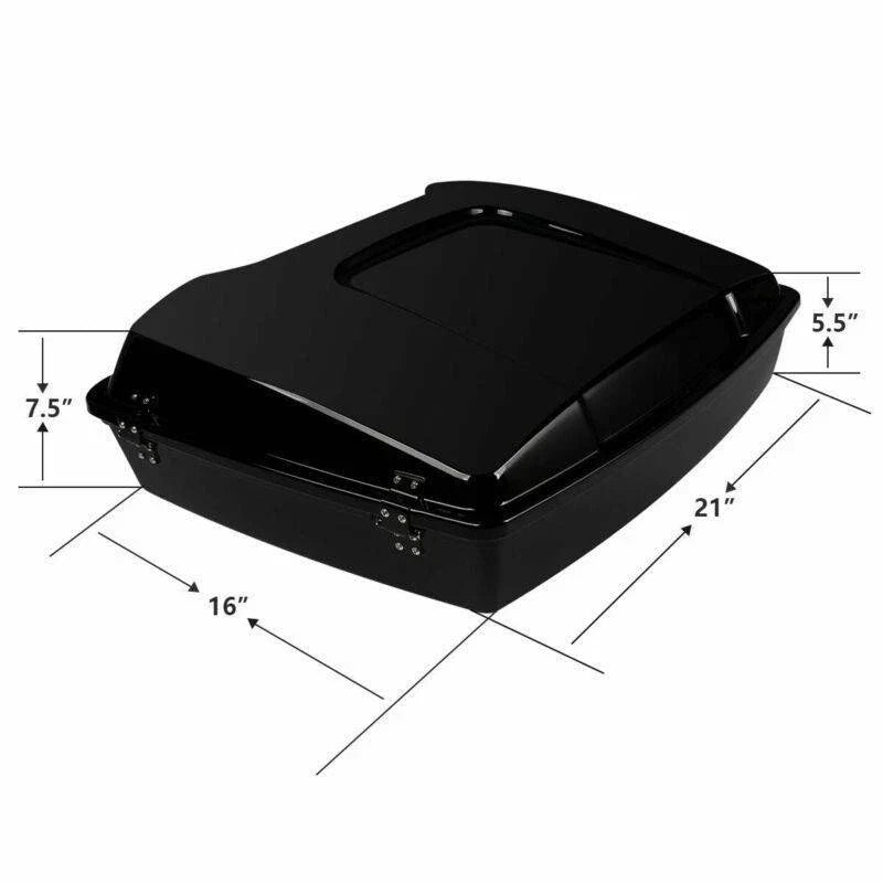 Black Razor Trunk Backrest Mount Rack for Harley Touring Road King (1997–2008)