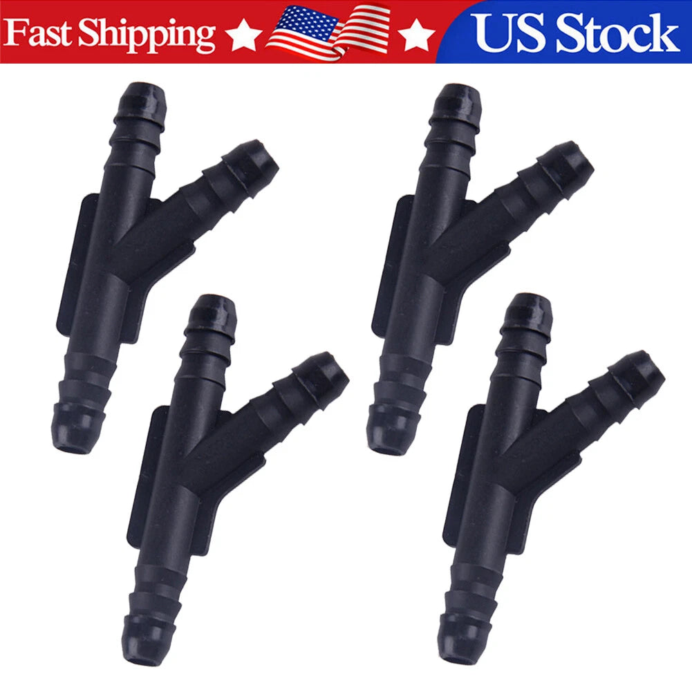 4Pc 1/4" 6mm 3-Way Fuel Line Connector Fitting for Automotive