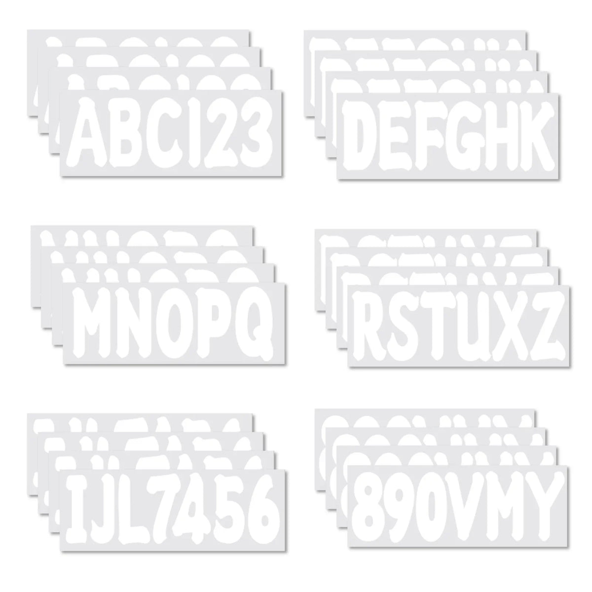 Set of 4 Custom Boat Registration Decal Stickers A-Z & 0-9 White