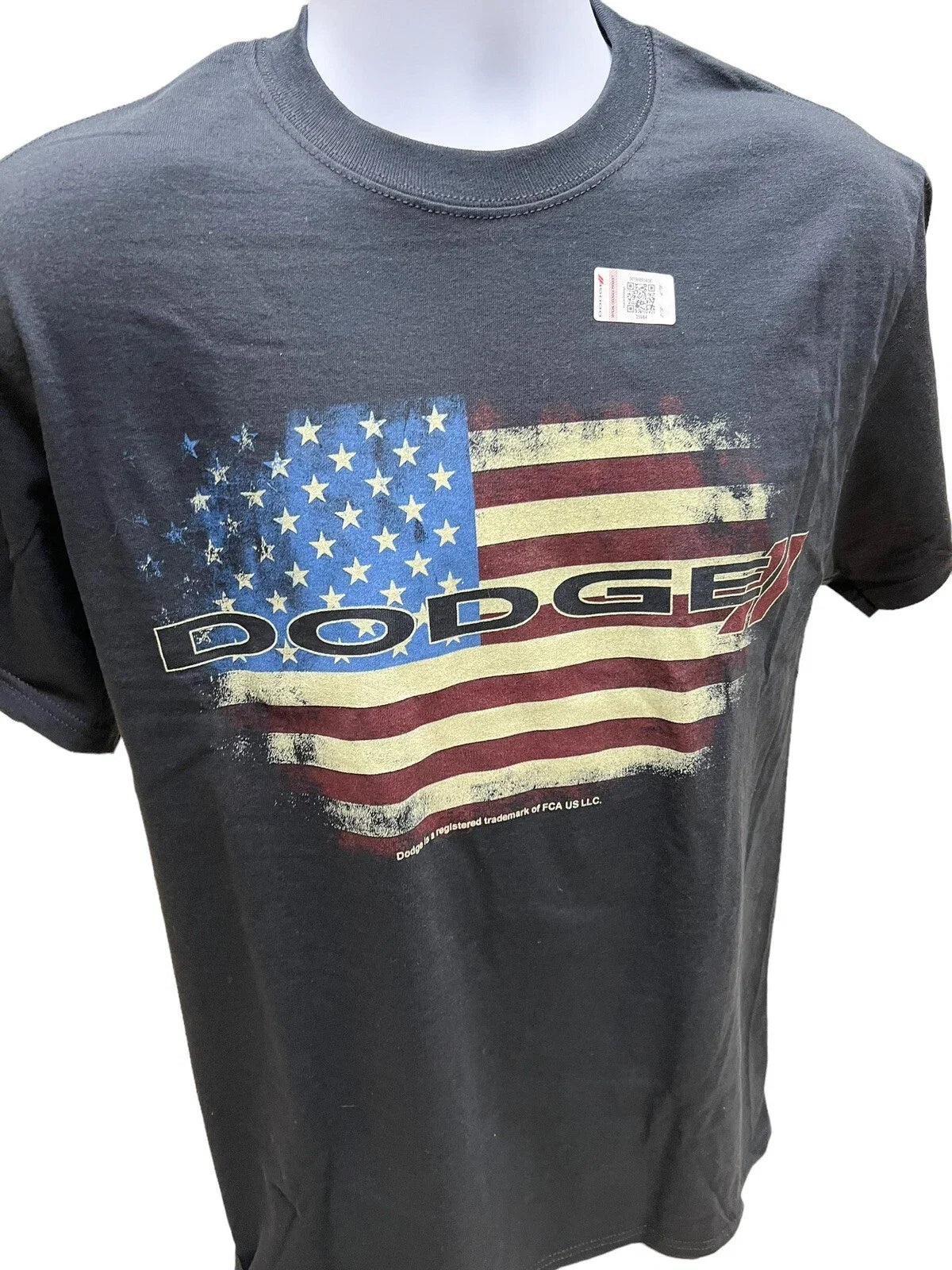 American Flag Black T-Shirt for Dodge Weathered (Mens)