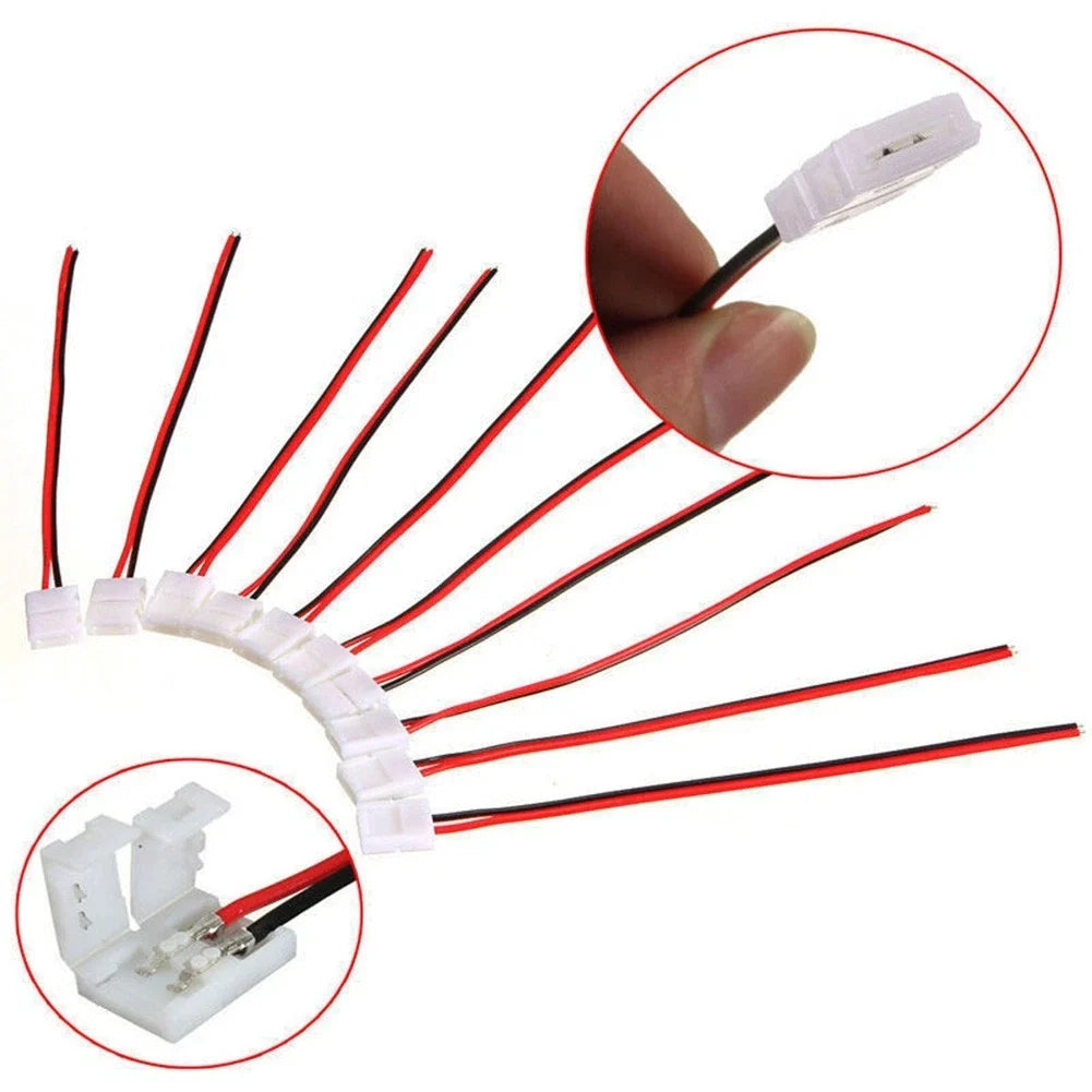 10PCS 2 Pin LED Strip Connectors for 3528 5050 Flexible Tape Light