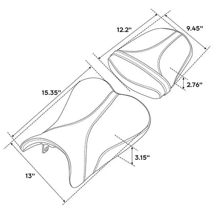 Black Driver Passenger Seat for Suzuki GSXR600 GSXR750 (2006–2007)
