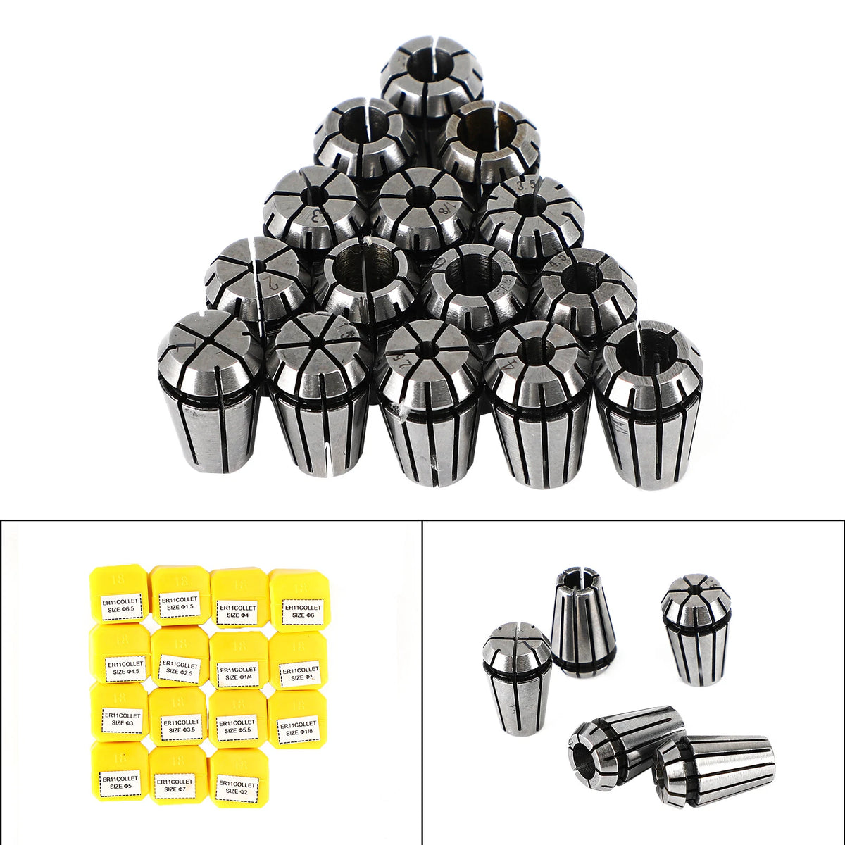 15Pcs ER11 Spring Collet Set for CNC Milling Lathe Tool (I051-A002)