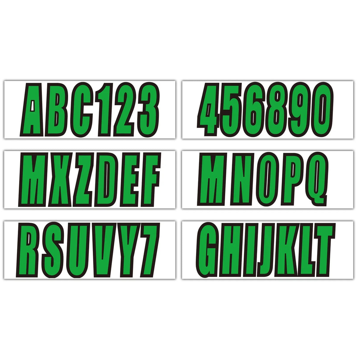 3" Vinyl Lettering Decal Sticker for Boat PWC Ski (Green Registration Numbers)