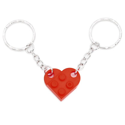 Large Red Heart Keychain for Best Friends and Couples