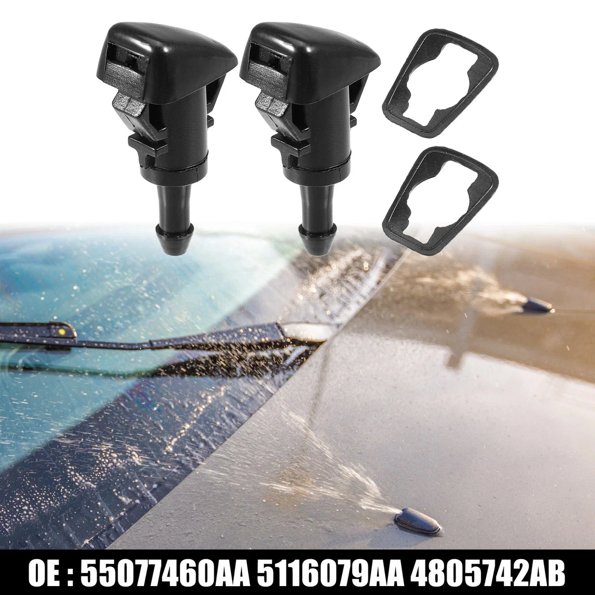 2X Windshield Washer Nozzle Wiper Spray Jet for Dodge Charger 