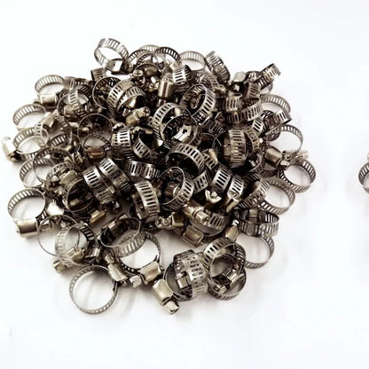 100pcs Adjustable Stainless Steel Drive Hose Clamps for Marine Fuel Line (2"-3", 4")