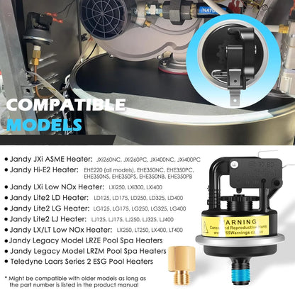 R0013200 Air Pressure Switch for Jandy Zodiac Laars Teledyne