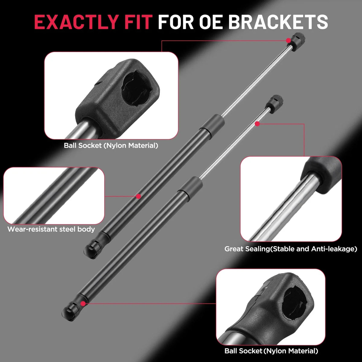 2X Front Hood Lift Support Gas Spring Struts for Volvo XC90 (2003–2014)