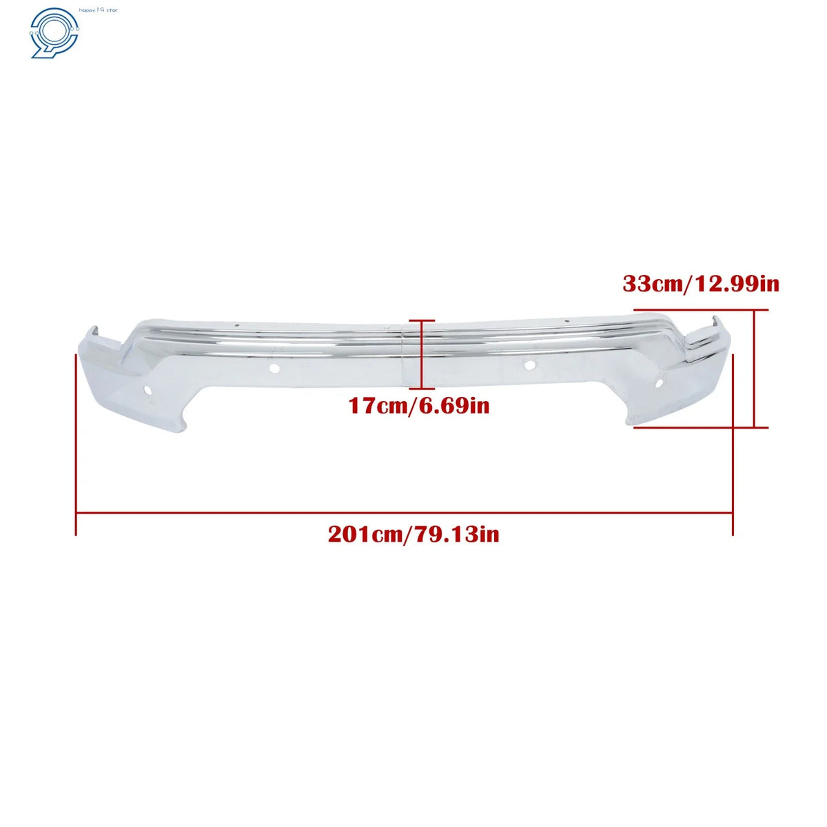 Steel Split Front Bumper for GMC Sierra 1500 (2019–2021) Chrome with Sensor Holes