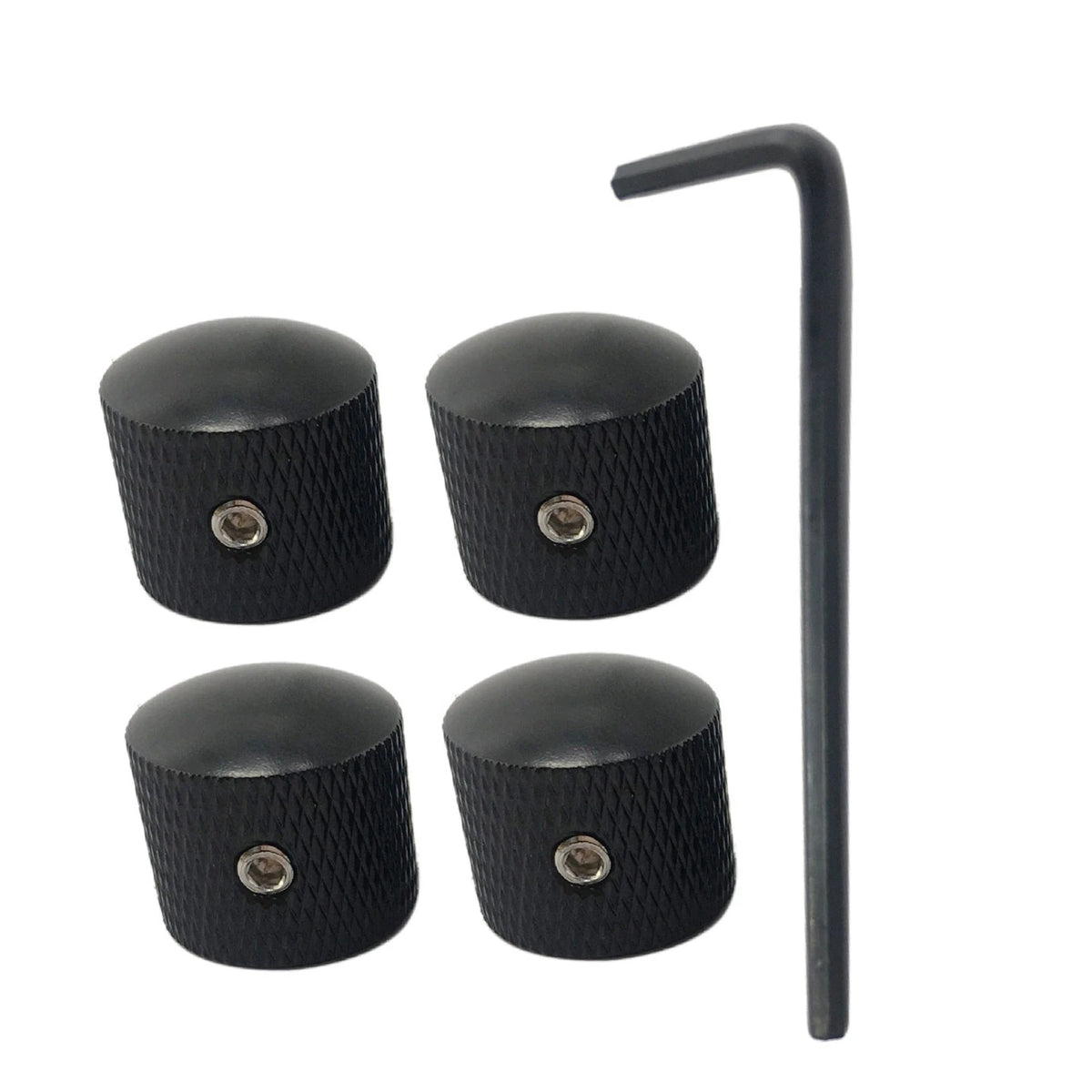 Set of 4 Black Metal Dome Tone Volume Control Knobs for Electric Guitar Bass