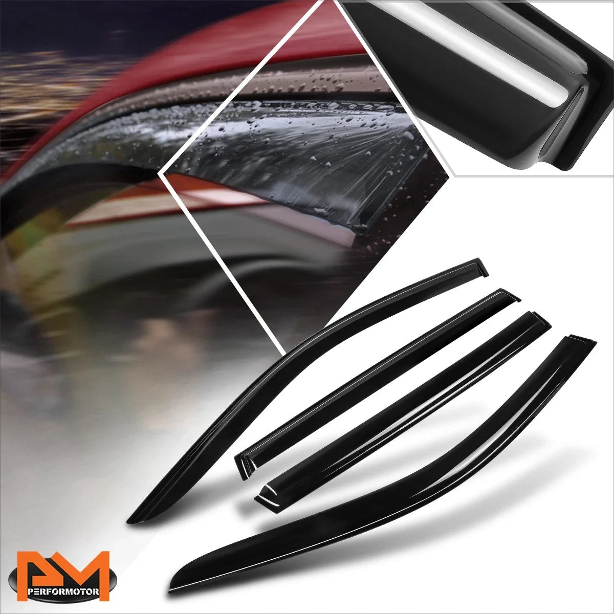 Set of 4 Tape-on Side Window Visors for Honda Pilot (2016–2022)