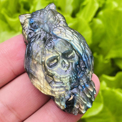Labradorite Quartz Crystal Obelisk for Healing Decoration