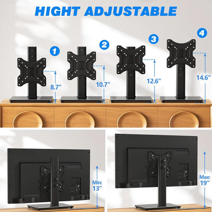Swivel Tabletop TV Stand for Flat Screens 19-43 inch (Universal)