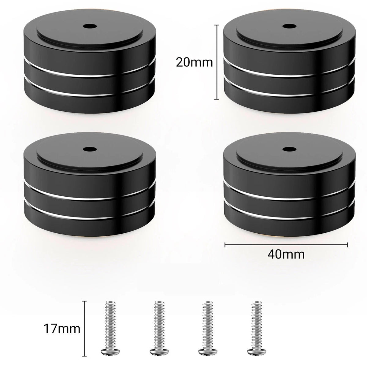 8pcs Aluminum Speaker Isolation Feet for Subwoofer (40x20mm)