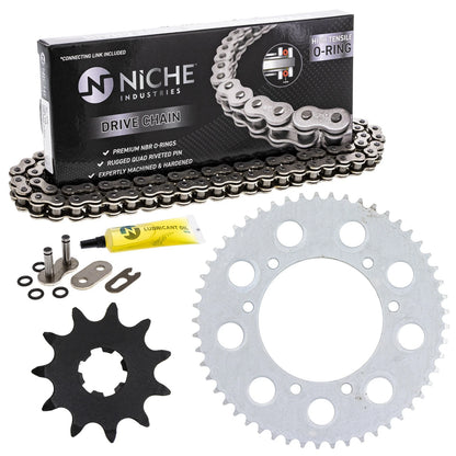Sprocket Chain Set for Derbi Senda R 50 (MK1004509, 40530-GBF-B01, 40540-KSE-003)
