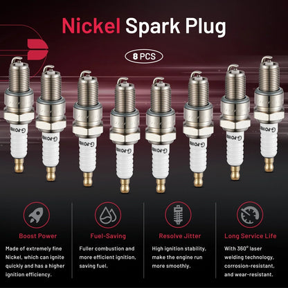 8 pc Spark Plugs for Alfa Romeo Berlina 1974, Jaguar V12 7131
