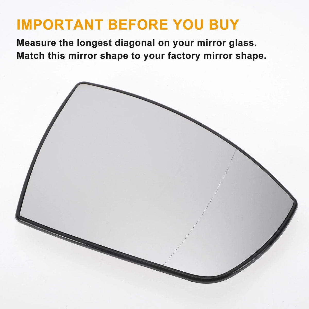 Right Side White Heated Mirror Glass for Ford Grand C-Max (2010–2019)
