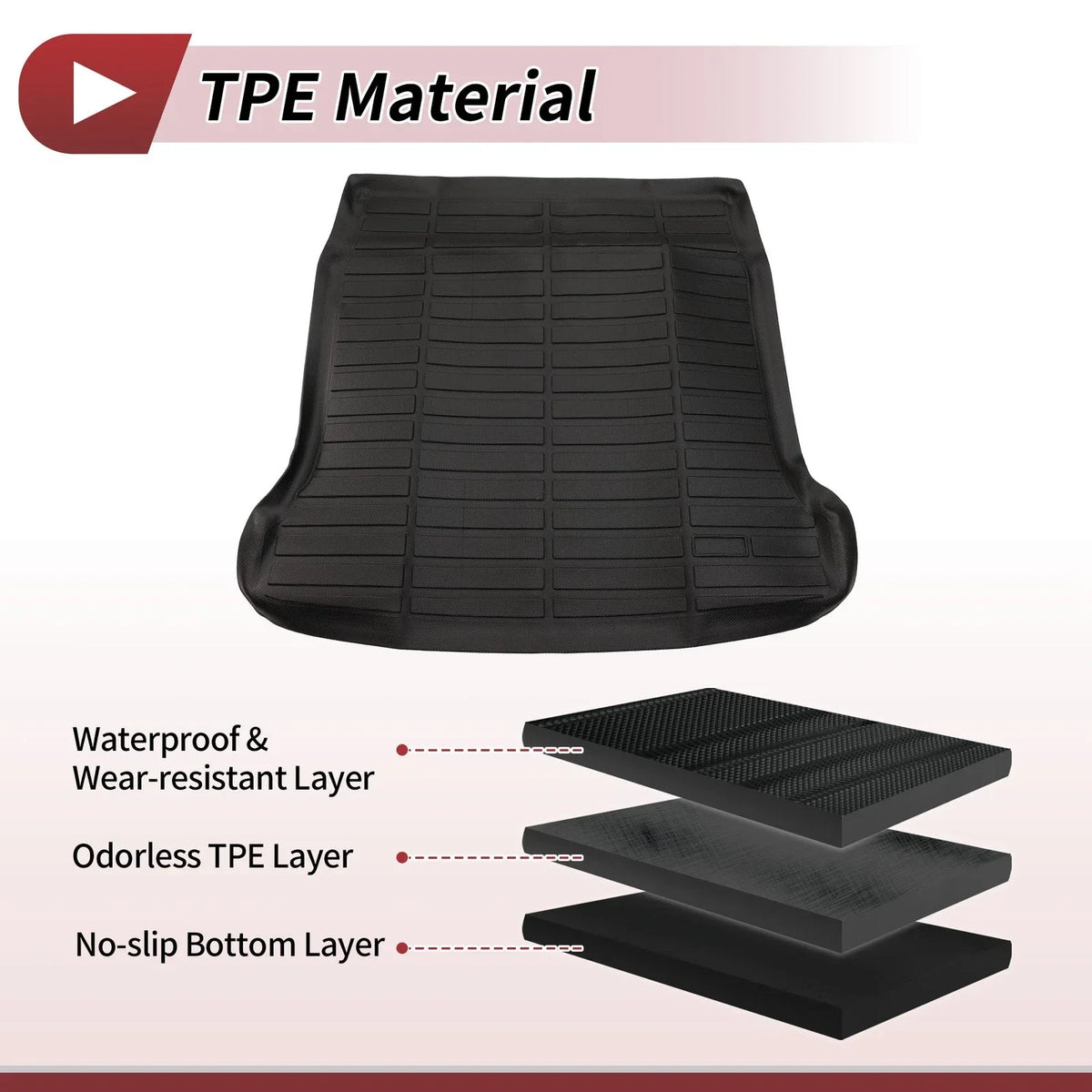 Trunk Mat for Hyundai Ioniq 6 (2023–2025) TPE Cargo Liner Replacement Black