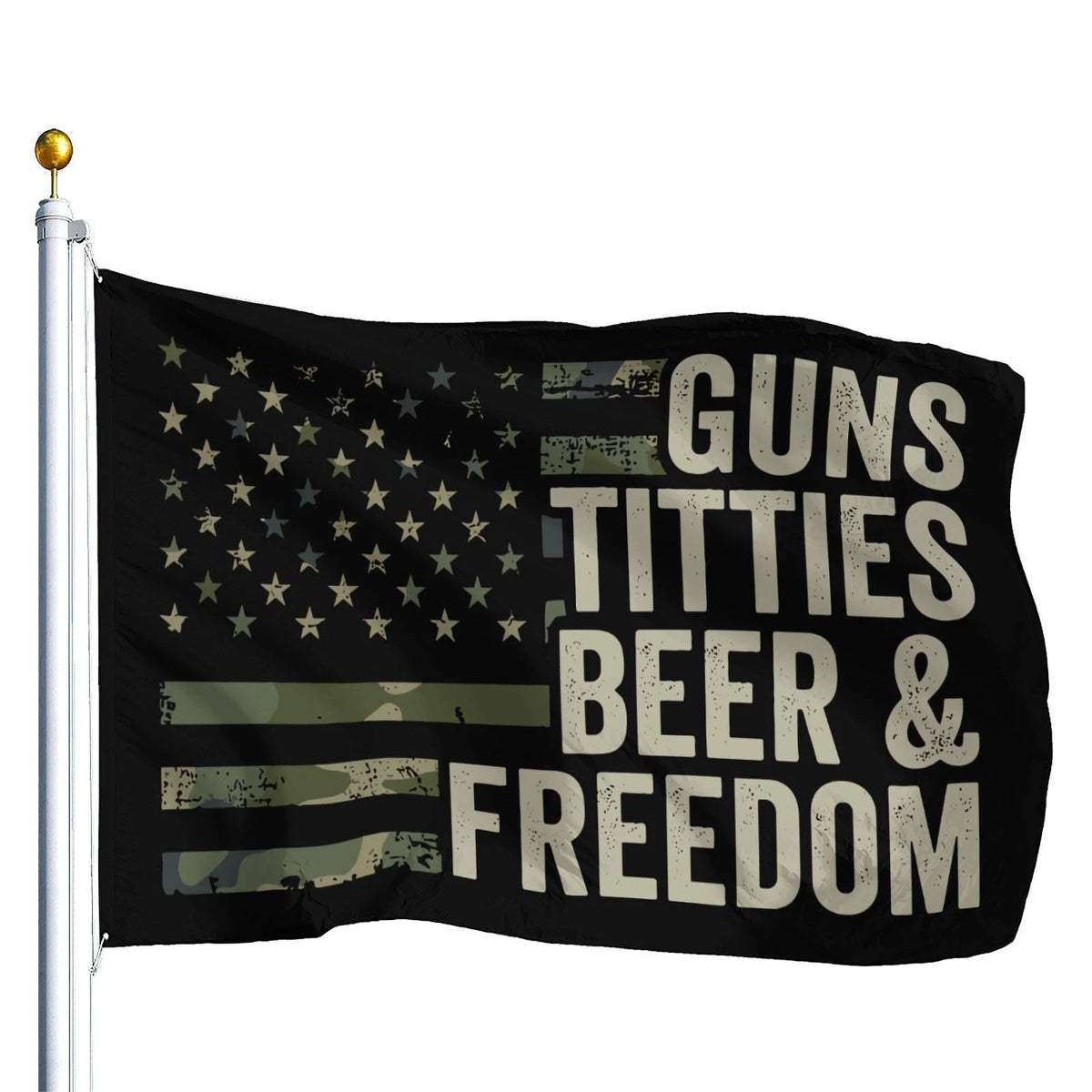 Guns Beer & Freedom Flags for Outdoor Use (3x5)