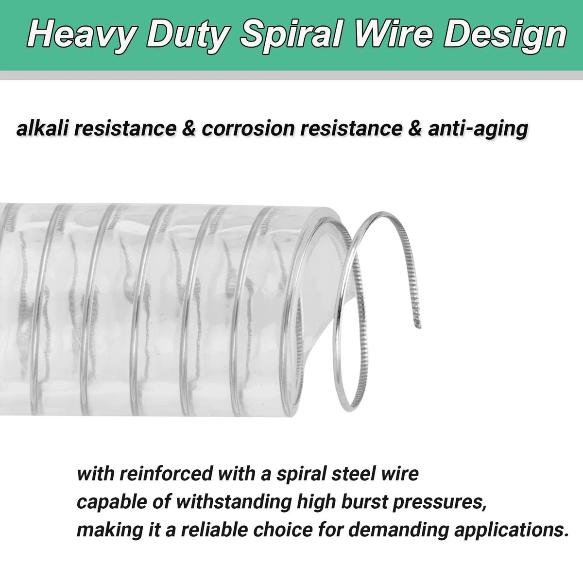 1/2" ID PVC Reinforced Tubing Flexible Hose - 25ft