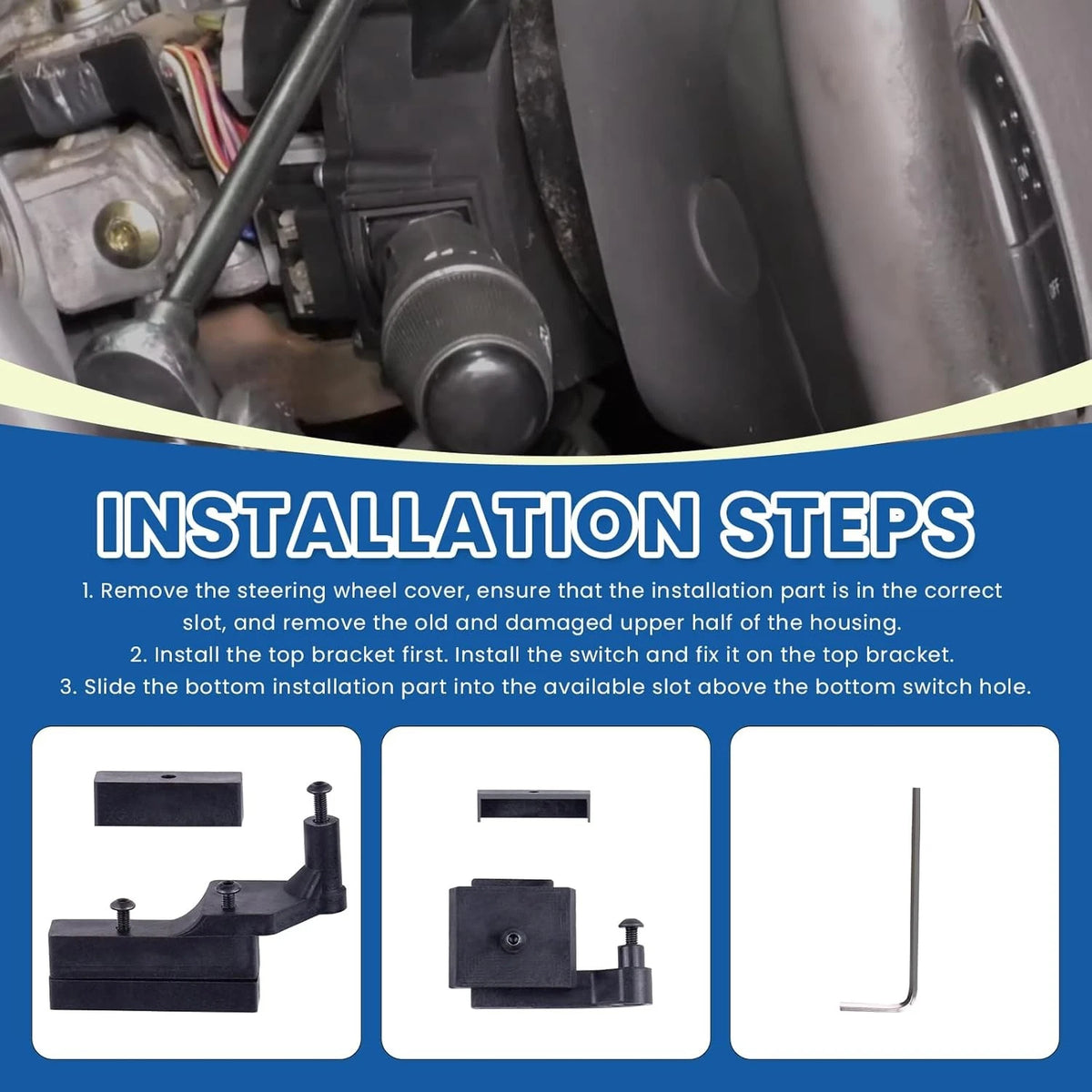 Turn Signal Switch Bracket Repair Kit for Ford F150 (2009–2014) DL3Z-3F791-CA