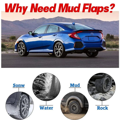 Set of 4 Mud Flaps Splash Guards for Honda Civic Sedan (2016–2019)
