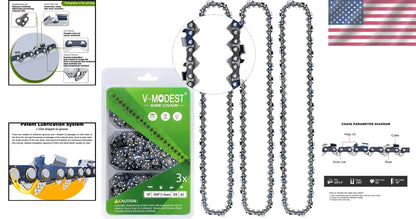 3-Pack 18 Inch Chainsaw Chain with 62 Drive Links for Oregon CS1500