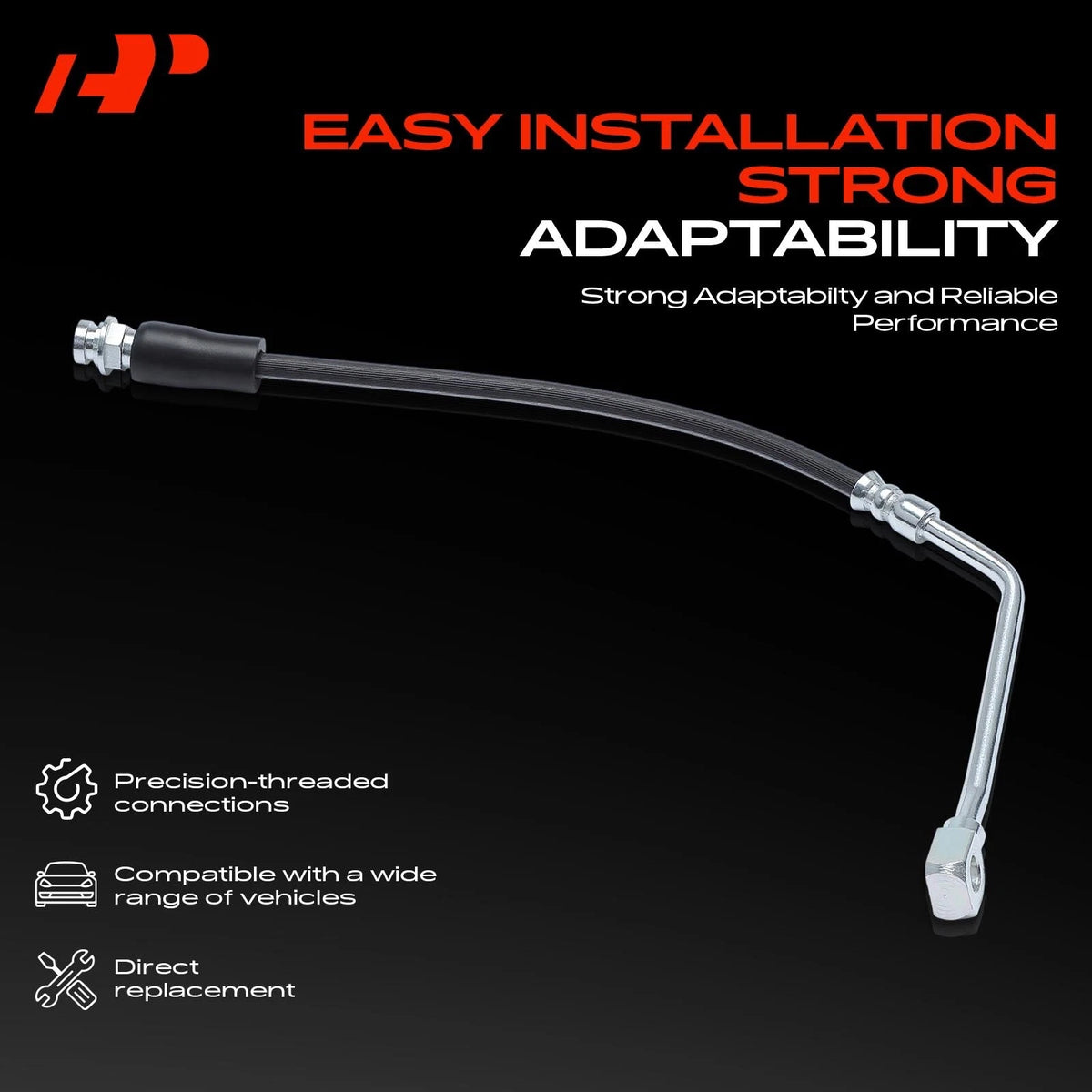 Front Left Brake Hydraulic Hose for Chevy Tahoe, GMC Yukon (1992–2000) - 15567800, 22111728, 22163392, 2201078