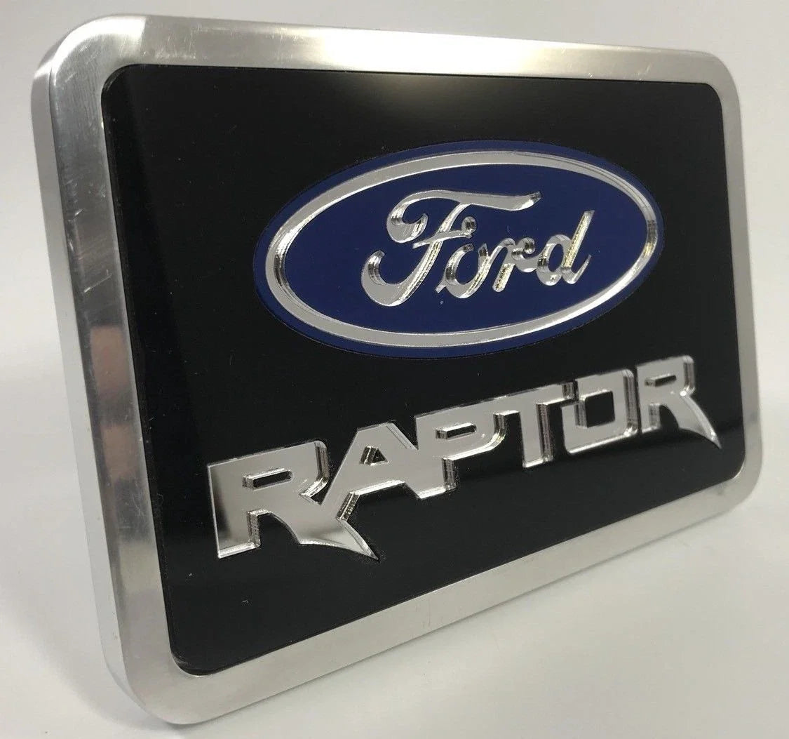 Billet Aluminum Tow Hitch Cover Plug with Ford Raptor Logo for (2017–2024)