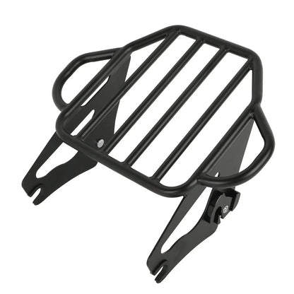 2-Up Black Luggage Rack for Harley Touring Road Street Electra Glide (2009–2023)