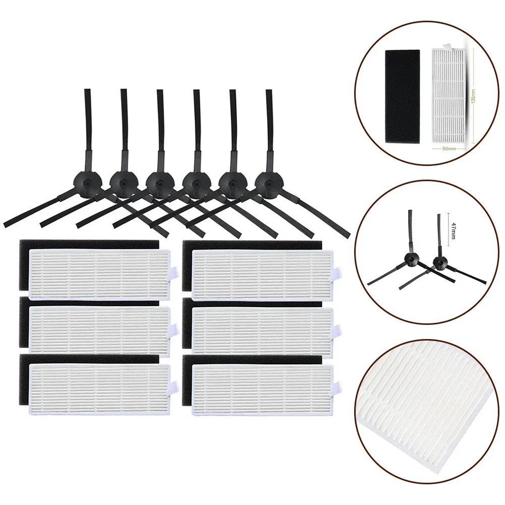 Accessory Pack Filters & Side Brushes for Vacuums (Compatible)