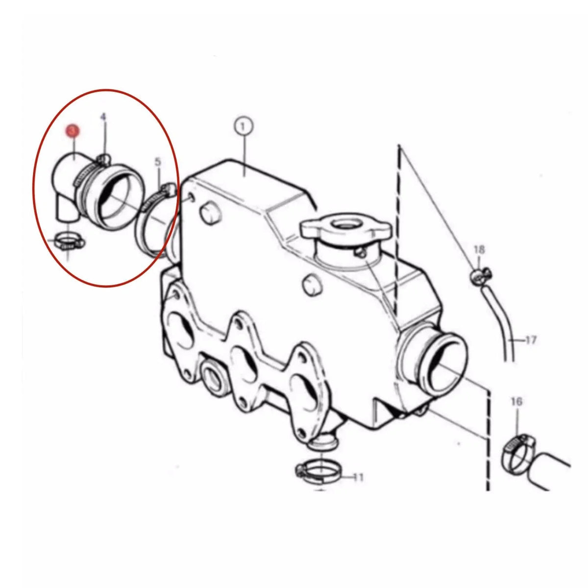 2pcs Heat Exchanger End Cap for Volvo Penta MD 2030 (Replacement 3580326, 145536370)