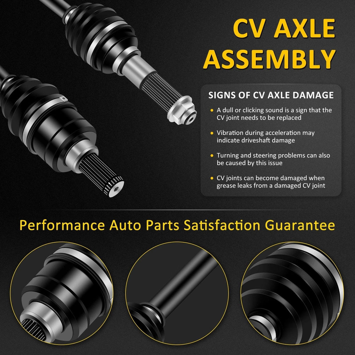 Set of 2 CV Axle Shaft Assemblies for Yamaha Grizzly 450 (2011–2014)