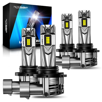Pack of 4 NOVSIGHT LED Headlight Bulbs 18000LM 6500K 70W (11-18V)
