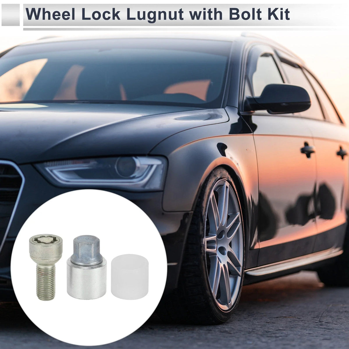Type M Wheel Lock Lugnut with Bolt Kit Nut Removal Key for Audi A4L A5 (2013–2020)