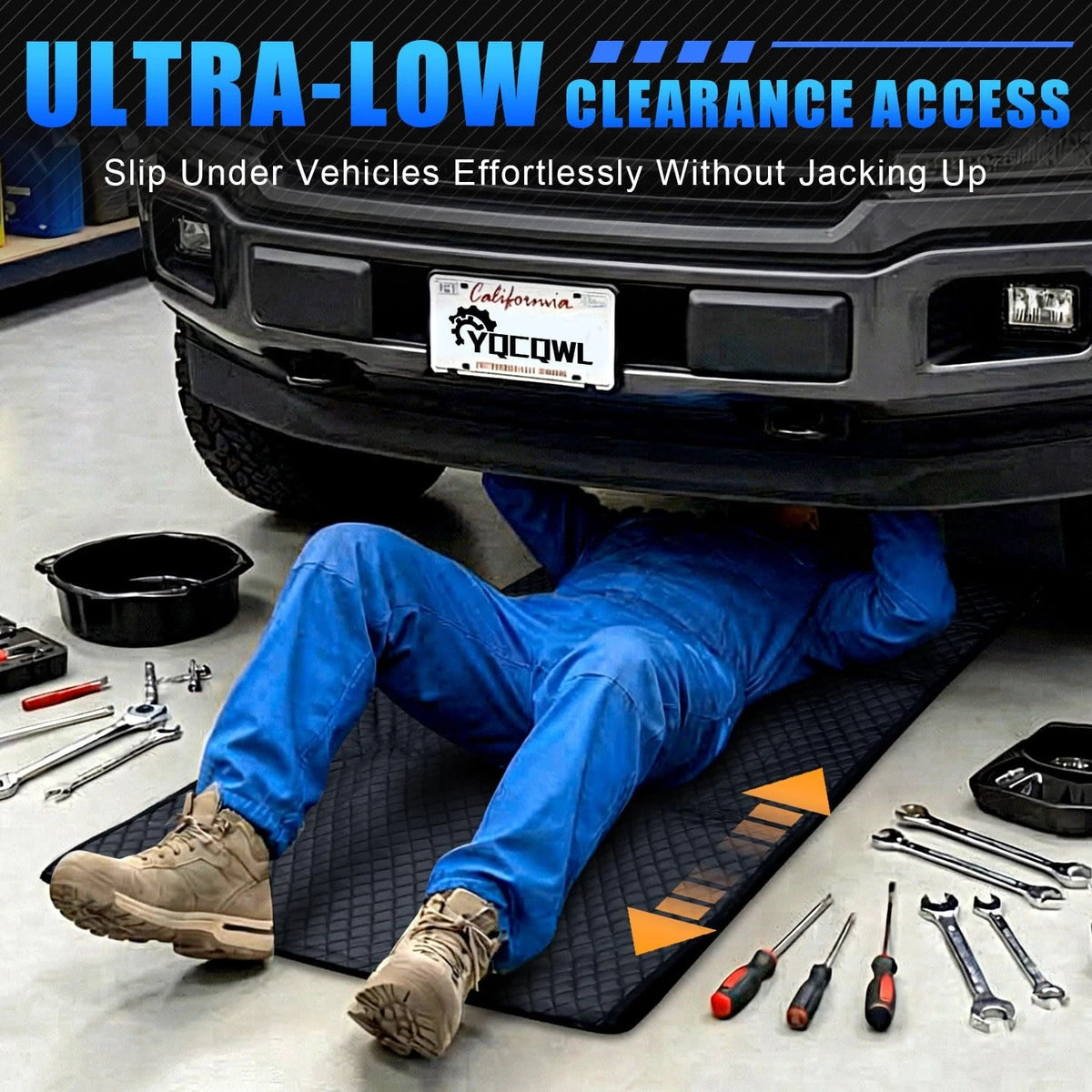 Rolling Creeper Mat for Under Car (145×67cm)